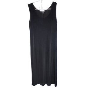 R&M Richards Black Slinky Midi Dress Womens 10 Boho Witchy Goth Phoebe Buffay